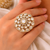 Moissanite Polki Ring