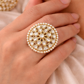 Pearl Polki Ring