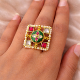 Rajwadi Meenakari Ring