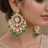 Saanjh Royal Green Drop Earrings