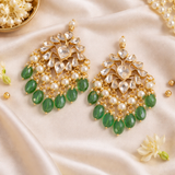 Saanjh Royal Green Drop Earrings