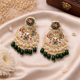 Zyra Royal Green Chand Earrings